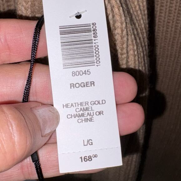 ARITZIA Babaton Roger Sweater In Heather Gold Camel V-neck MSRP $168 LARGE. NEW - Picture 6 of 11
